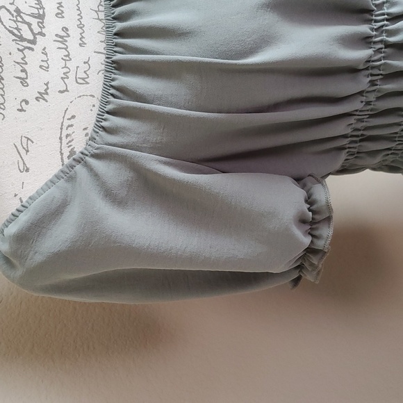 Sage green off the shoulder top - Picture 3 of 10